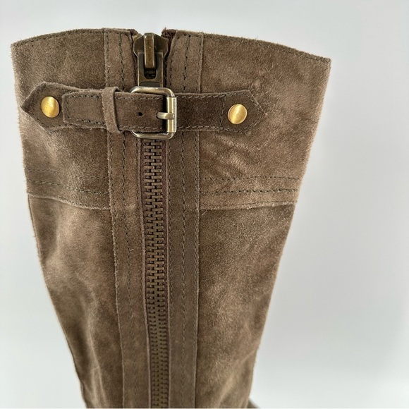 Franco Sarto knee high boots Panko 8 Brown suede distressed riding equestrian - Picture 7 of 14